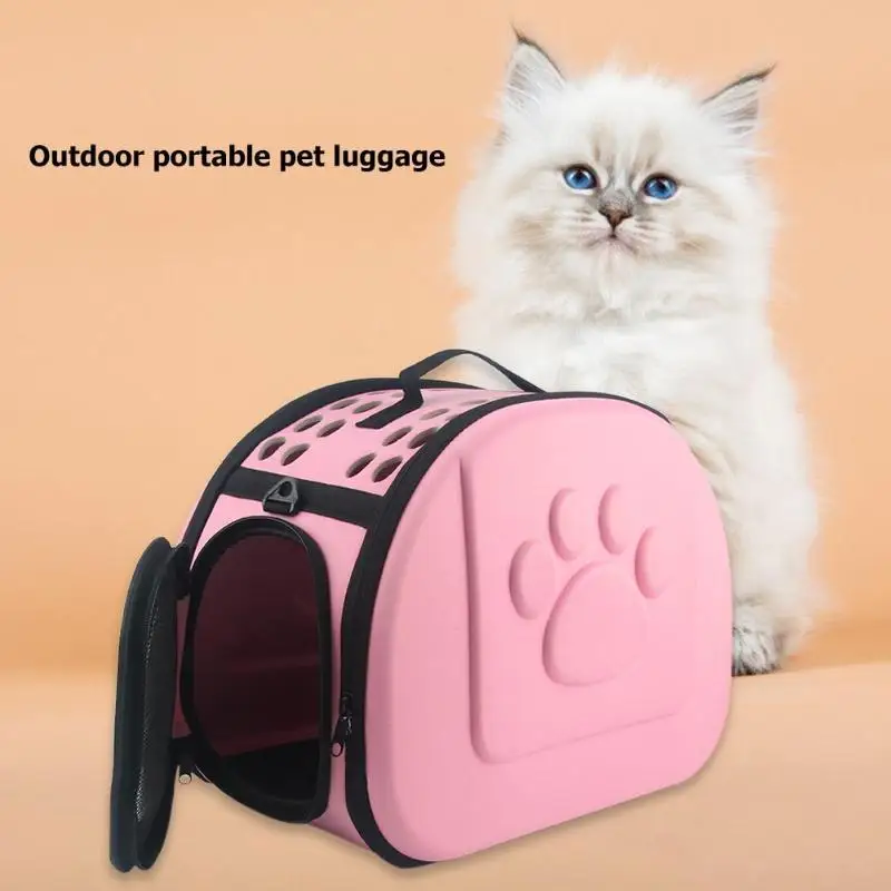 Pet Carrier For Dogs Cat Folding Cage Collapsible Crate Handbag Plastic Carrying Bags Pet Supplies Outdoor Carrying Bag