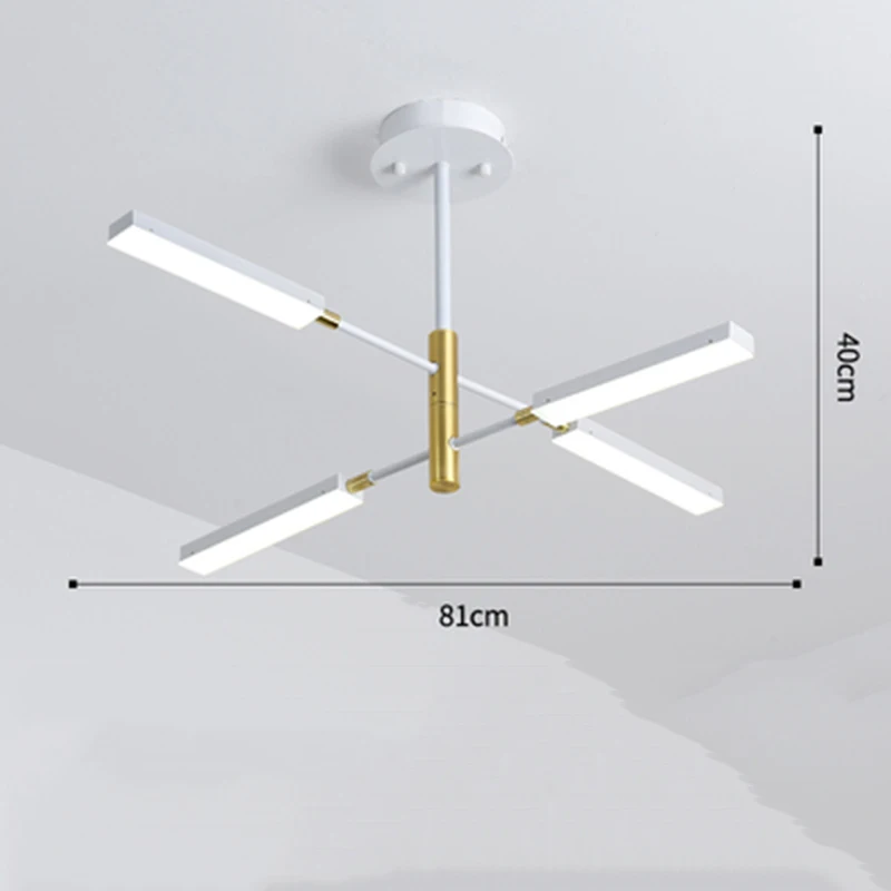 Пост-современный затемняемый акриловый абажур разветвляющаяся Люстра для гостиной ресторана светодиодный подвесной светильник для спальни декор Освещение - Цвет абажура: White 4 lights