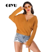 *#Best Price GIYU Sexy Open Back Wrap Sweater V Neck Autumn Winter Hollow Out Knitted Jumpers Drop Shoulder Pullover sueter mujer invierno *#Best Price GIYU Sexy Open Back Wrap Sweater V Neck Autumn Winter Hollow Out Knitted Jumpers Drop Shoulder Pullover sueter mujer invierno