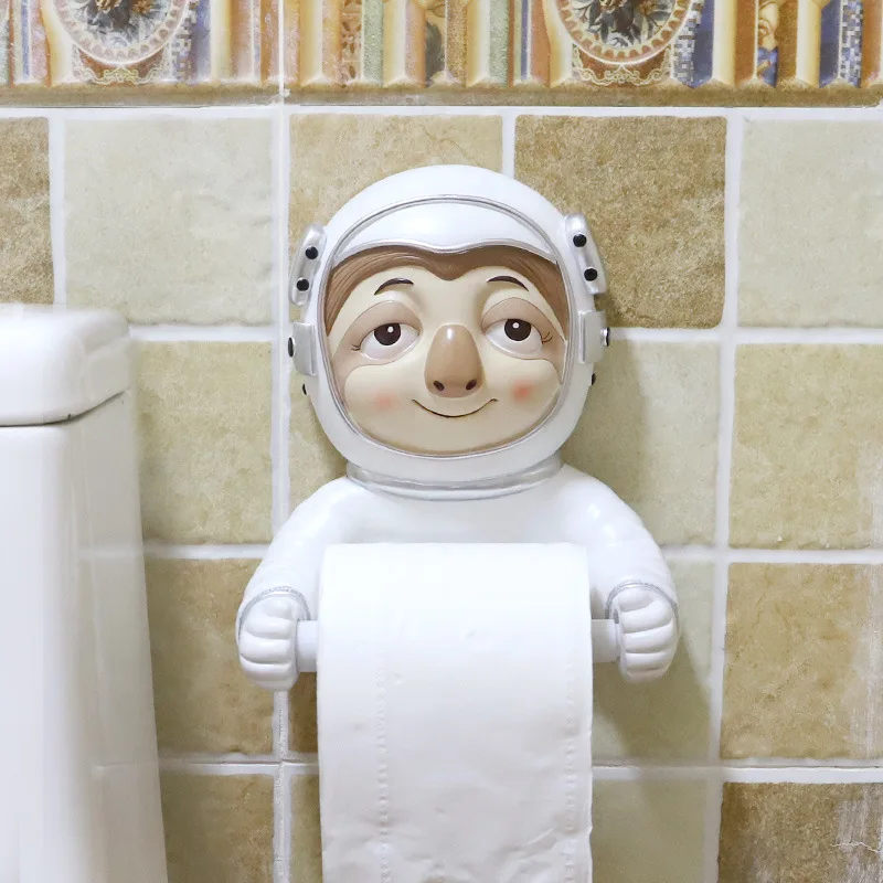 

New Creative Design Wall Mount Resin Astronaut Sloth Statue Roll Paper Holder Sculpture Bathroom Decor Home Gift Supply