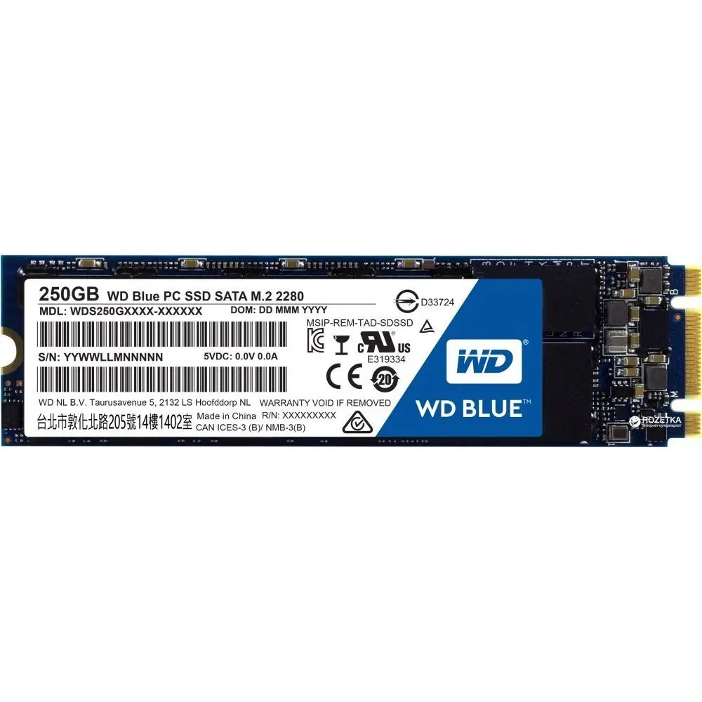 Накопитель SSD Western Digital 250Gb SATA III WDS250G2B0B WD Blue M.2 | Компьютеры и офис
