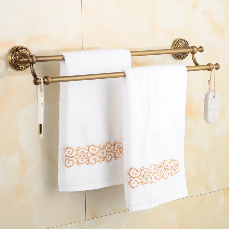 Retro Bathroom Accessories Set Wall Mount Antique Bath Towel Shelf Brass Rope Hook Copper Toothbrush Holder Brass Roll Paper Box