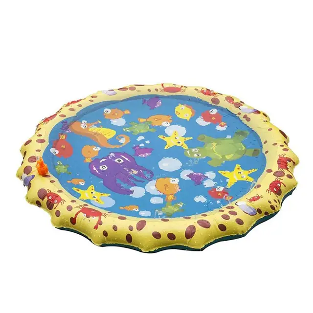 100cm Outdoor Lawn Beach Sea Animal Inflatable Water Spray Kids Sprinkler Play Pad Mat Water Games Beach Mat Cushion Toys