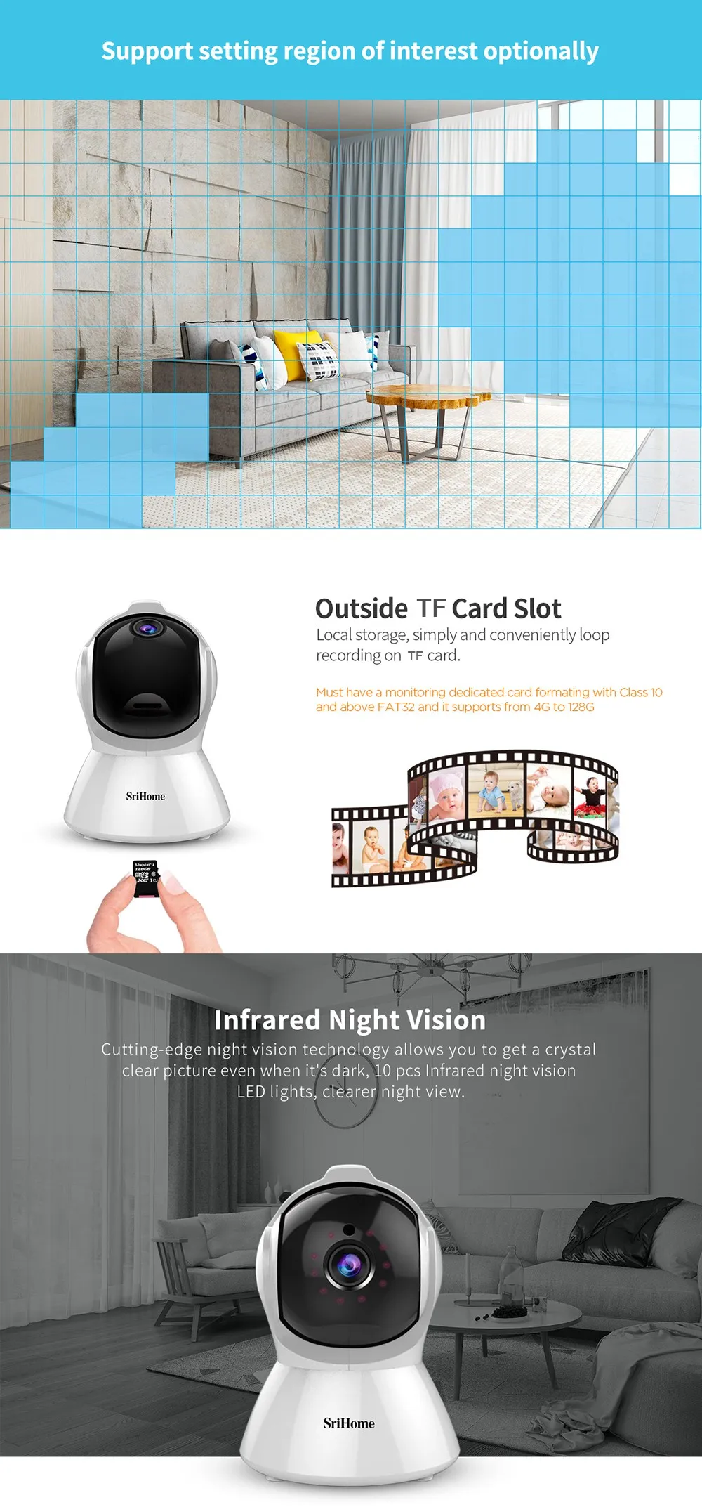 SriHome SH025 IP камера 2MP 1080P HD уличная Сетевая Беспроводная внутренняя IP камера ИК ночного видения умный контроль движения Безопасность