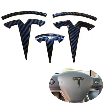 

Carbon Fiber For Tesla Model 3 Car Steering Frront Rear Tail Wheel Decoration Trim Decal Sticker Accessories