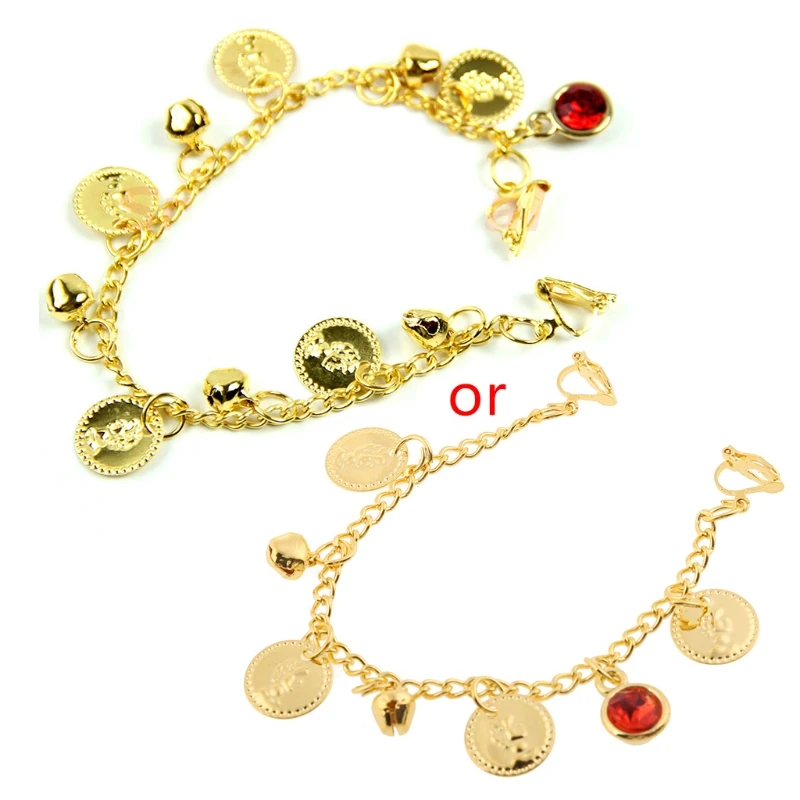 2021 New  Indian Belly Dance Fashion Jewelry Bridal Wedding Clip On Nose Ring Chain Golden