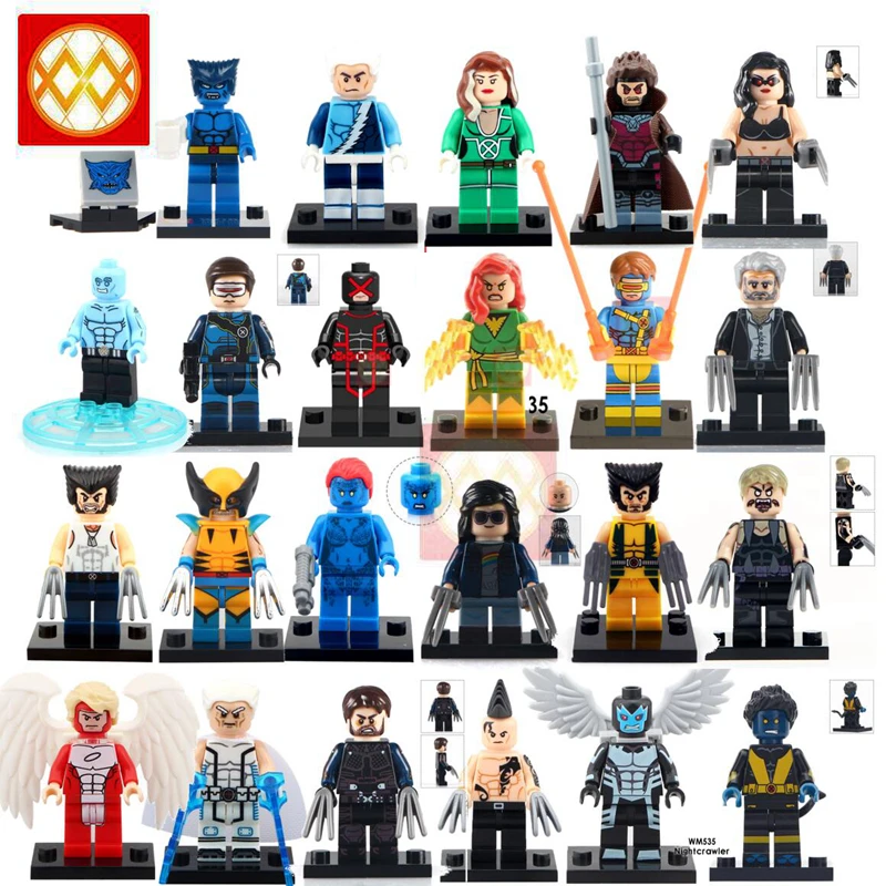 

Single X-Men Wolverine Cyclops Claws Jean Grey Beast Rouge Victor Creed Sabretooth Phoenix Building Blocks Brick Toys Children