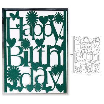 

Happy Birthday Rectangle Frame Metal Cutting Dies Stencil For DIY Scrapbooking Photo Album Embossing Paper Cards Crafts Die Cuts