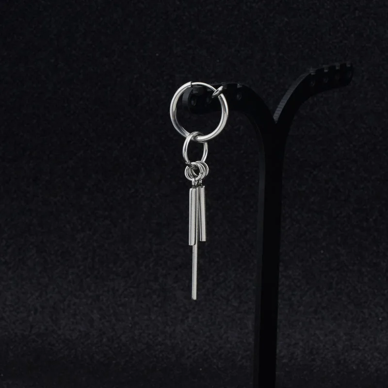 Stainless Steel Stud Earring Ear Clip for Urban Rapper Punk Grunge Party