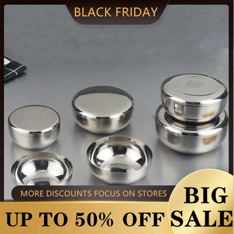 

Korean Style Stainless Steel Rice Bowl with Lid Steamed Rice Bowl Pickles Bowl Fu Character Bowl Korean Seasoning Bowl Single
