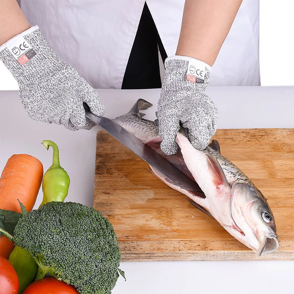 HPPE анти режущие перчатки уровень 5 еда кухня скотобойня гель прокол резка