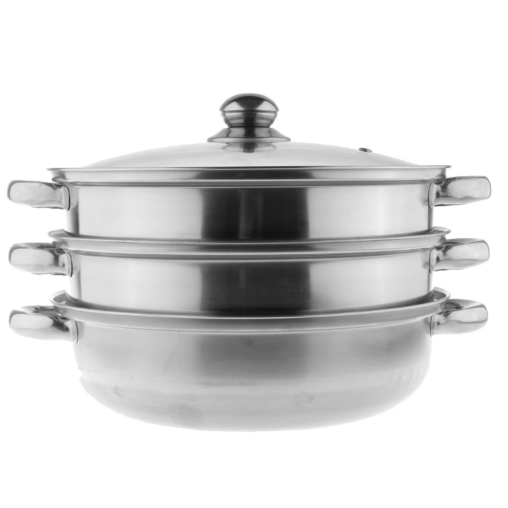 Premium Quality Stainless Steel Steamer Cook Pot Set 1 Tier/ 2 Tier/ 3 Tier