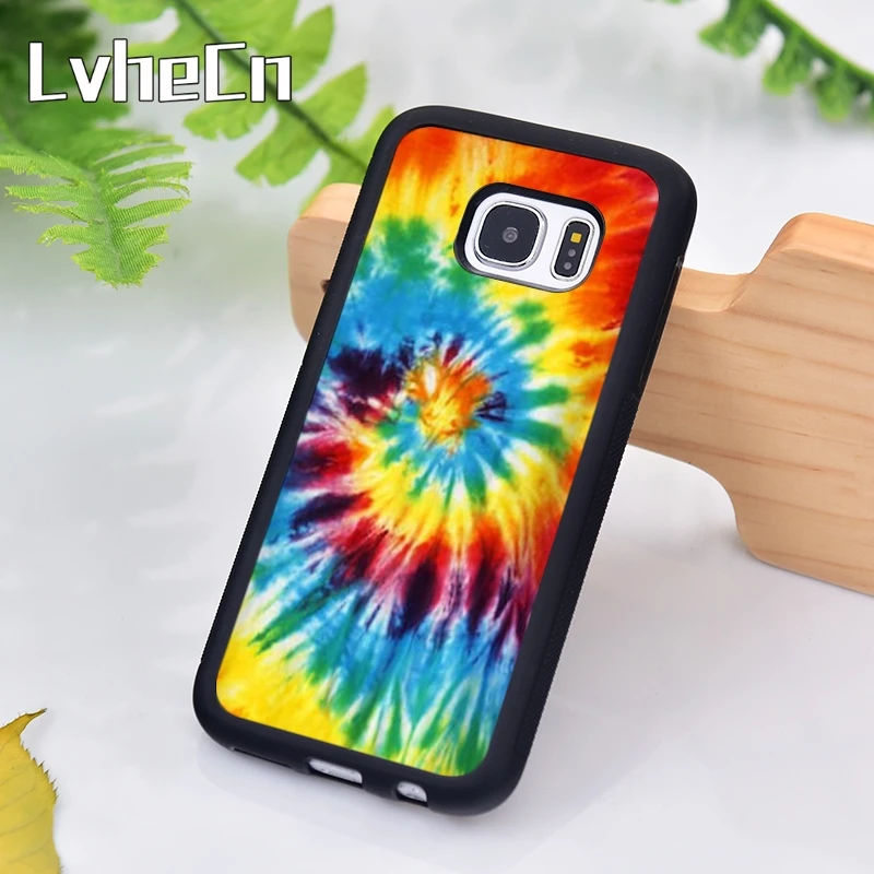 LvheCn Tie Dye Spiral Phone Case For Samsung Galaxy S9 S8 S10 Plus Lite S6 S7 Edge S5 Note 7 8 9 10 Coque |