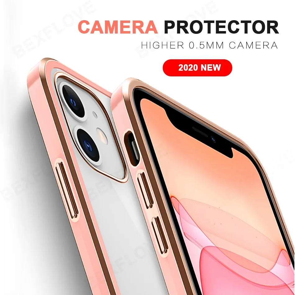 Чехол для iPhone 11 Pro XS Max 12 XR X 7 8 Plus SE 2020 2 силиконовый прозрачный квадратный чехол |