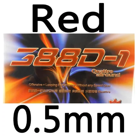 RED 0.5mm Dawei 388D-1(Quattro) длинный Pips-Out Настольный теннис Резина без губки(Topsheet, OX - Цвет: RED 0.5mm