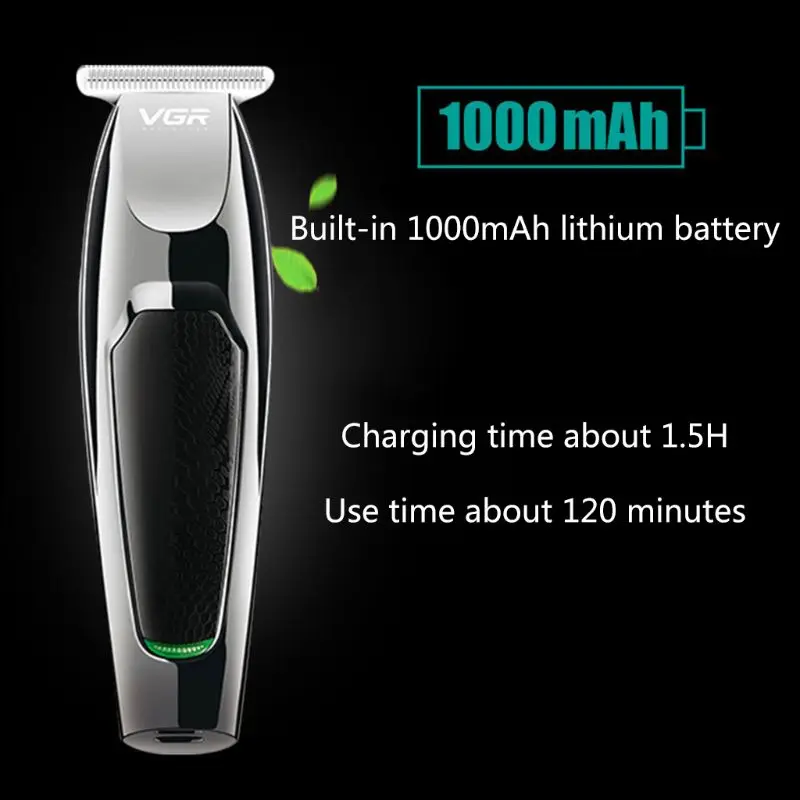  Electric Hair Clipper 0 Cutter Head USB Rechargeable Trimmer with Limit Combs