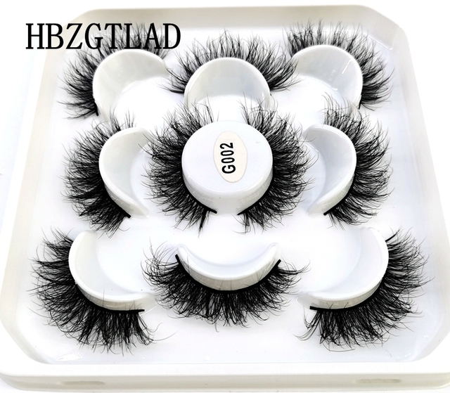 5 pairs 3D mink false eyelashes natural makeup eyelash extension long cross volume soft fake eye lashes winged faux cils