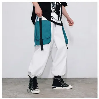 

Men High Street Fashion Hip Hop Harem Pants Male Streetwear Loose Wide Leg Trousers Joggers Straight Cargo Pant