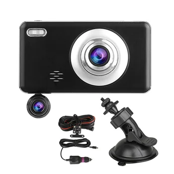 

New Car DVR Video Recorder G-sensor Dash Camera 4 Inches Touch 1080P 3 Lens Rearview Camera