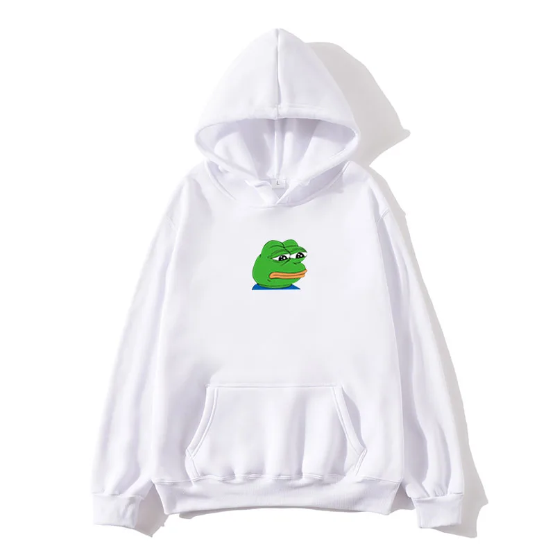 

Harajuku Hip Hop Hoodies Sweatshirt Male Japanese fashion Casual hoodie Sad tearing frog Print Hoodies Men Hooded Sweatshirts