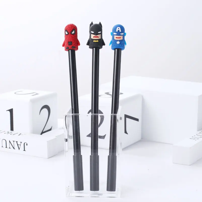

12pcs Cute Superhero Gel Pen Kawaii Fun Cartoon Anime School Office Material Supply Cool Stationary Thing Kids Adult Gifts Goods