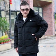 New thick fat man 150 kg middle-aged father loaded large size fur collar plus fertilizer to increase the collar men's down jacke