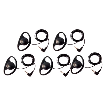 

5pcs D-shape Professional PVC 3.5mm Jack Wired Earphone Portable Two Way Radios Listening Ergonomic Bars Security Mobilephone 1m