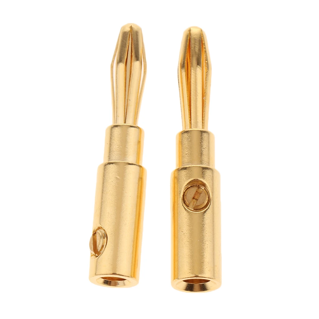 2x Banana Plugs, Speaker Wire Connectors 4mm Open Screw Jack Plugs Adapter