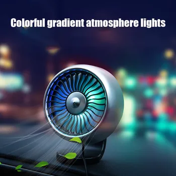 

Car Dashboard Fan 2 In 1 Car Center Console/air Vent Usb Cooling Fan With Colorful Light Car Usb Fan Auto Cooling Fans#g40