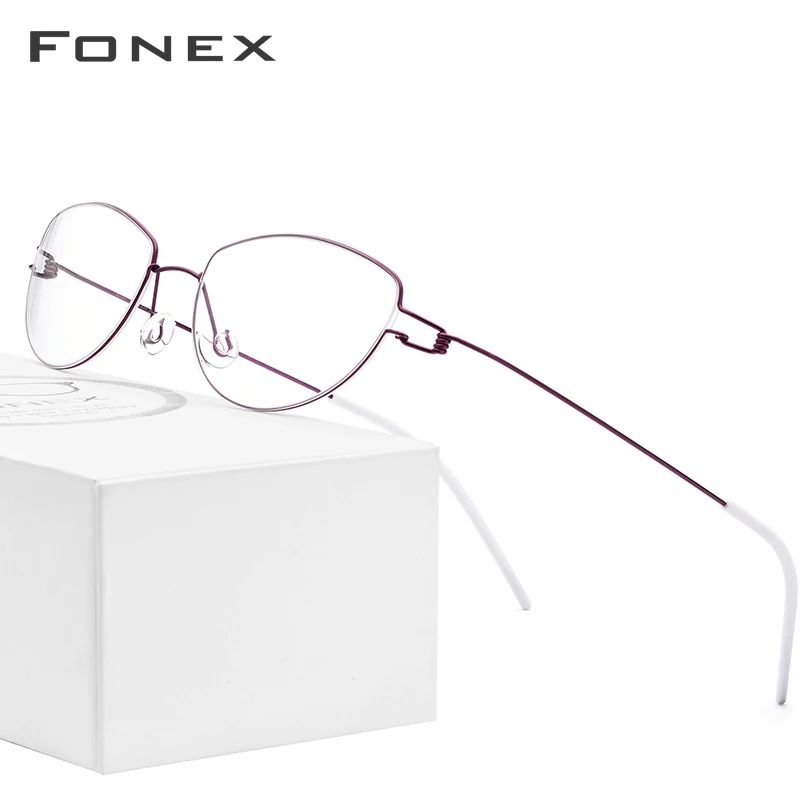 

Titanium Alloy Glasses Frame Women 2018 Fashion Cat Eye Screwless Eyewear Prescription Myopia Optical Frames Korean Eyeglasses