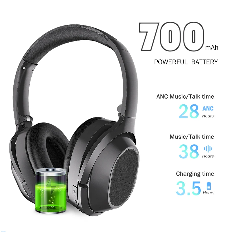 Langsdom BT25 система активного шумоподавления беспроводные наушники Bluetooth 38 часов играть ANC игровая bluetooth-гарнитура для PUBG Overwatch