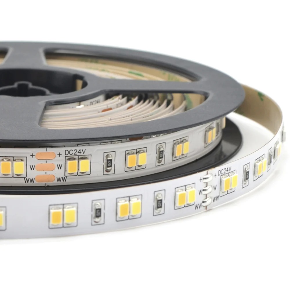 

12V/24V DC, 120led/m smd 2835 (600led/5m) led strip light, CW+WW CCT adjustable