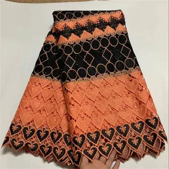 

New High Quality 2020 tulle Stone French Nigerian Lace Fabrics Pearls Embroidered Guipure lace Bridal African Lace Fabric