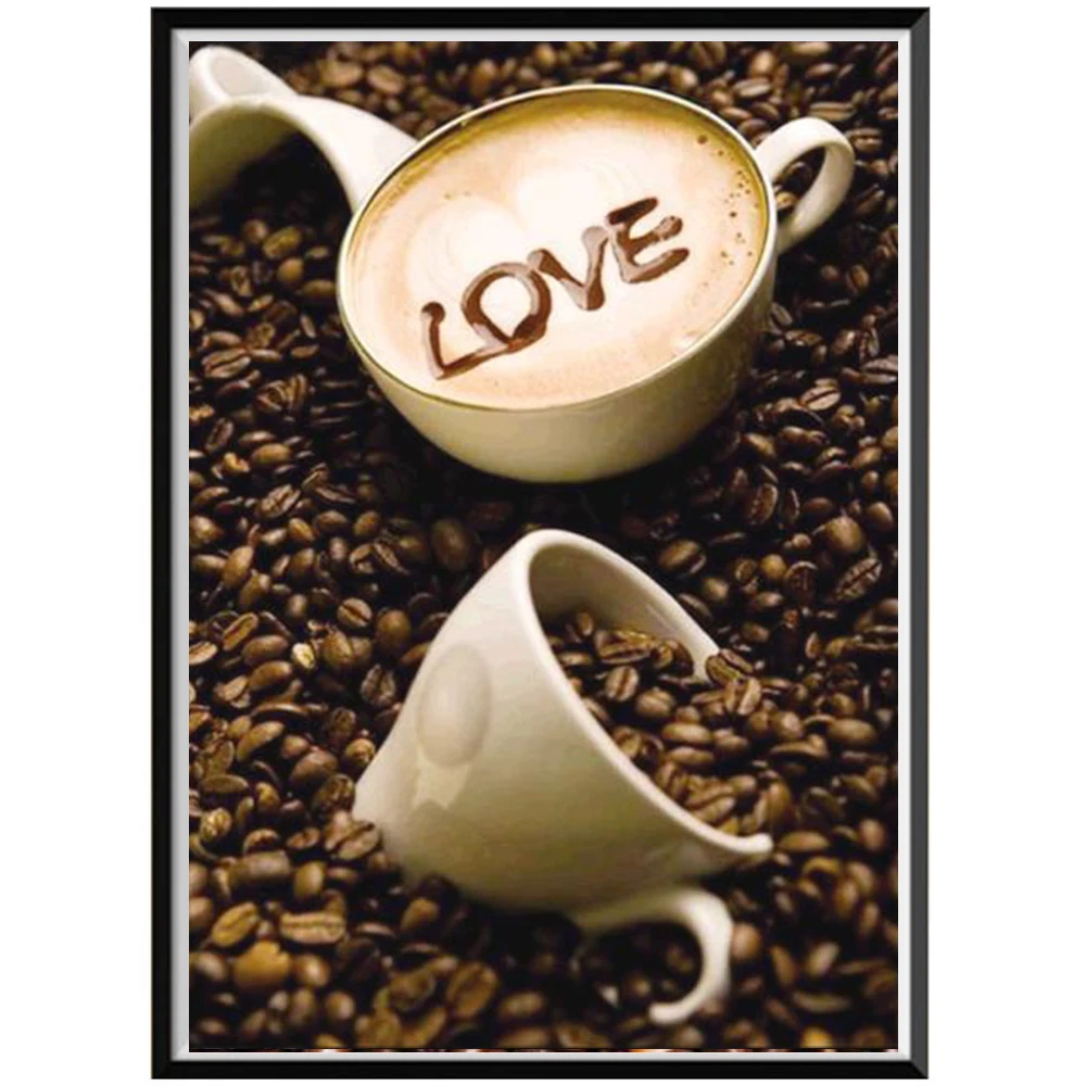 

5D diamond painting full diamond coffee round diamond mosaic pattern home decoration DIY handmade