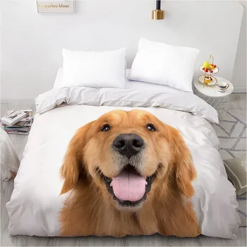 

3D Printed Custom Design Duvet Cover Quilt Comforter Blanket Case Covers Bedding Set Animal Pet Dogs White Home Textile