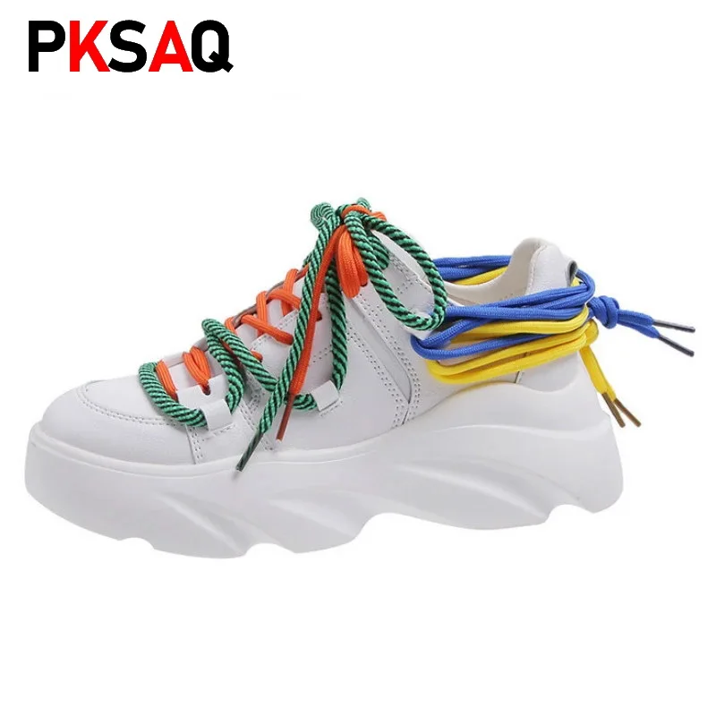 

Sneakers Women Spring Autumn Muffin Bottom Dropshipping Fashion Breathable Thick Bottom Round Toe Leisure Women Shoes