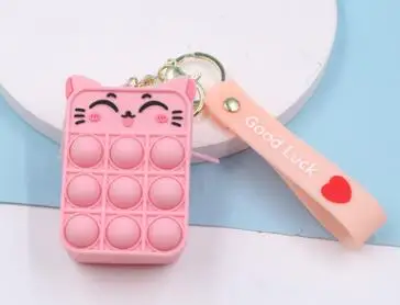 New Popit Mini Money Wallet Fingertip Toys Push Bubble Popite Pendant Bag Hot Sale Adult Decompression Toys Children Anti-Stress SS 08