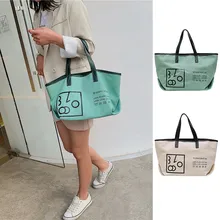 Женские сумки-тоут, новая летняя мода, Большая вместительная Студенческая Холщовая Сумка, дикая сумка на плечо, сумка для путешествий, многоразовая, 30H