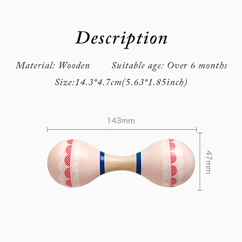 BC Babycare Wooden Baby Rattle Toy Educational Musical Instrument Rattle Shaker Party Toys Toddler Exercise Griping Hand Bell images - 6