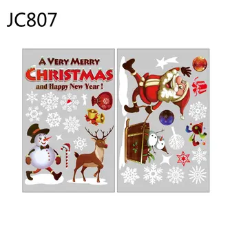 

1PCS Christmas Wall Stickers Santa Claus Window Stickers DIY Cute PVC Decal New Year Party Store Home Decor 07