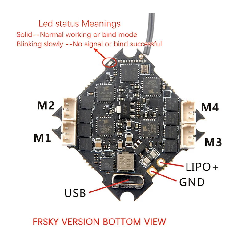 Happymodel Crazybee F4 PRO V3.0 2-4S игровые джойстики w/Blheli_S 4in1 ESC Dshot600 и совместимый, Flysky/Frsky приемник