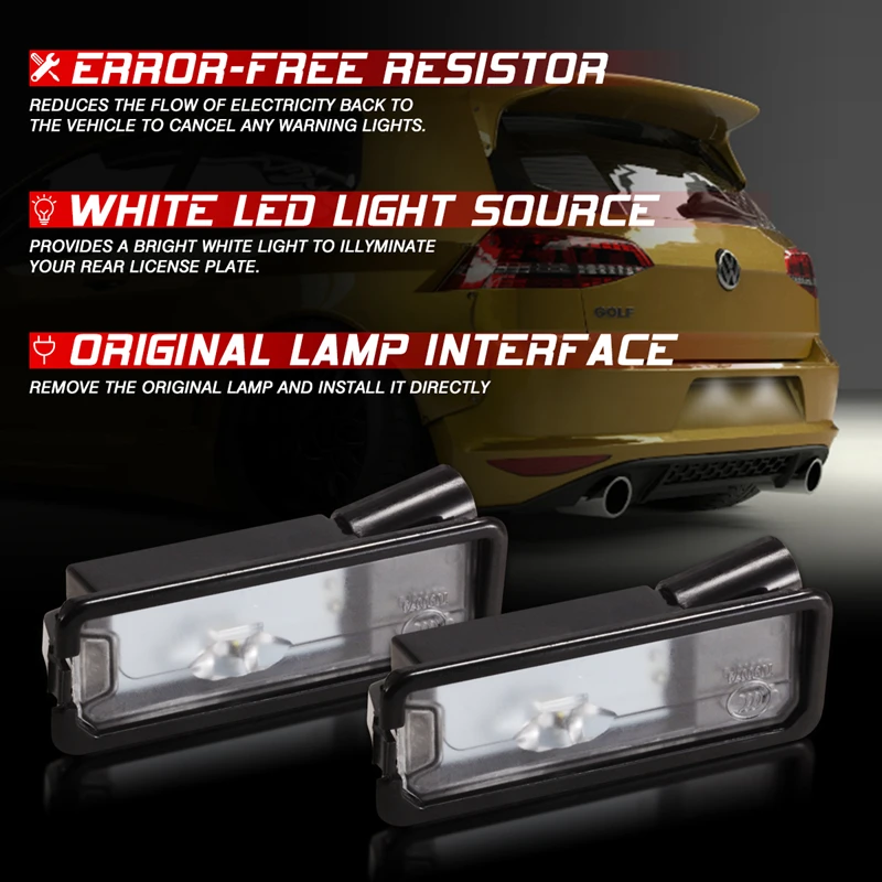 Volkswagen Golf Mk7 License Plate Led Volkswagen Golf MK7 Rear