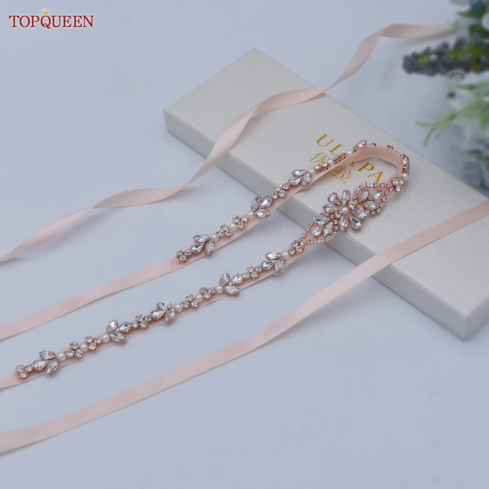 TOPQUEEN S09-RG Rose Gold Wedding Belt Rhinestone Belt Wedding Belt For  Bride Dress Bridal Belts Sashes Rhinestones Appliques - AliExpress