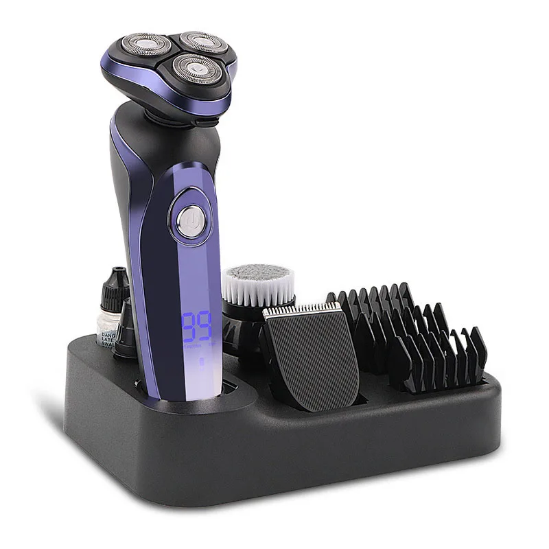 Wet Dry Electric Shaver for Men Beard Nose Sideburns Hair Trimmer Electric Razor Rechargeable Shaving Machine LCD Display Kit