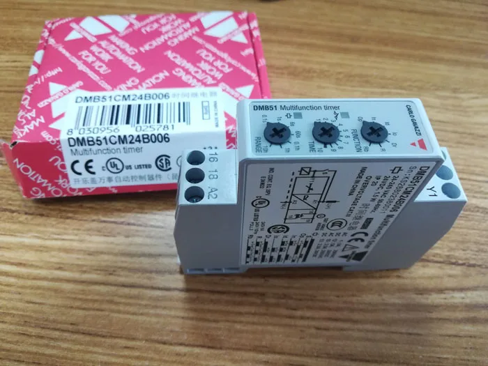 Carlo Gavazzi DMB51CM24B006 7 kKnob-selectable Functions DIN-rail 24VDC/24-240VAC SPDT Multi-voltage Time Relay