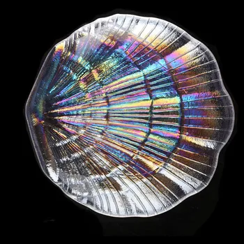 

Nail Art Mermaid Crystal Glass Display Tray False Nail Tips Shell Showcase Plate Board Photo Props 3D Nails Jewerly DIY Tool