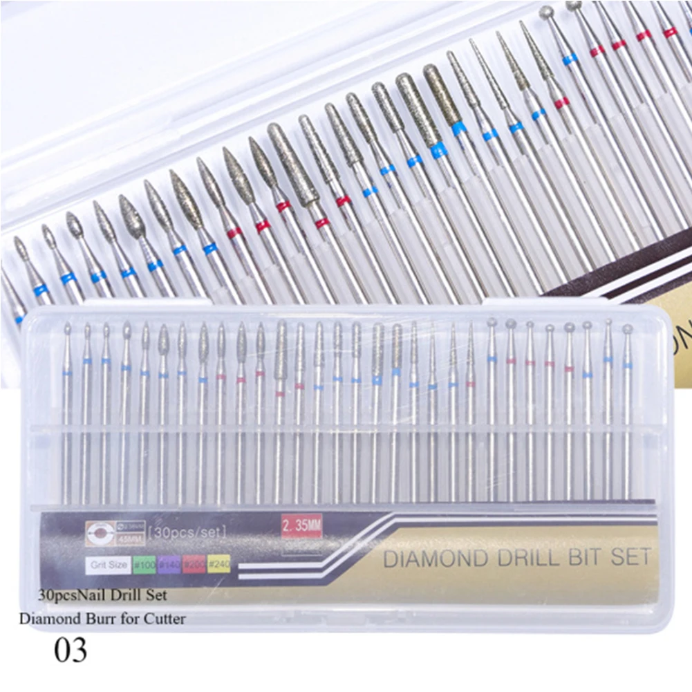 30pcs Salon Nail Files Set Dead Skin Electric Manicure Tools Burrs Cutter Polisher Art Professional Diamond Accessories Remove - Цвет: 3