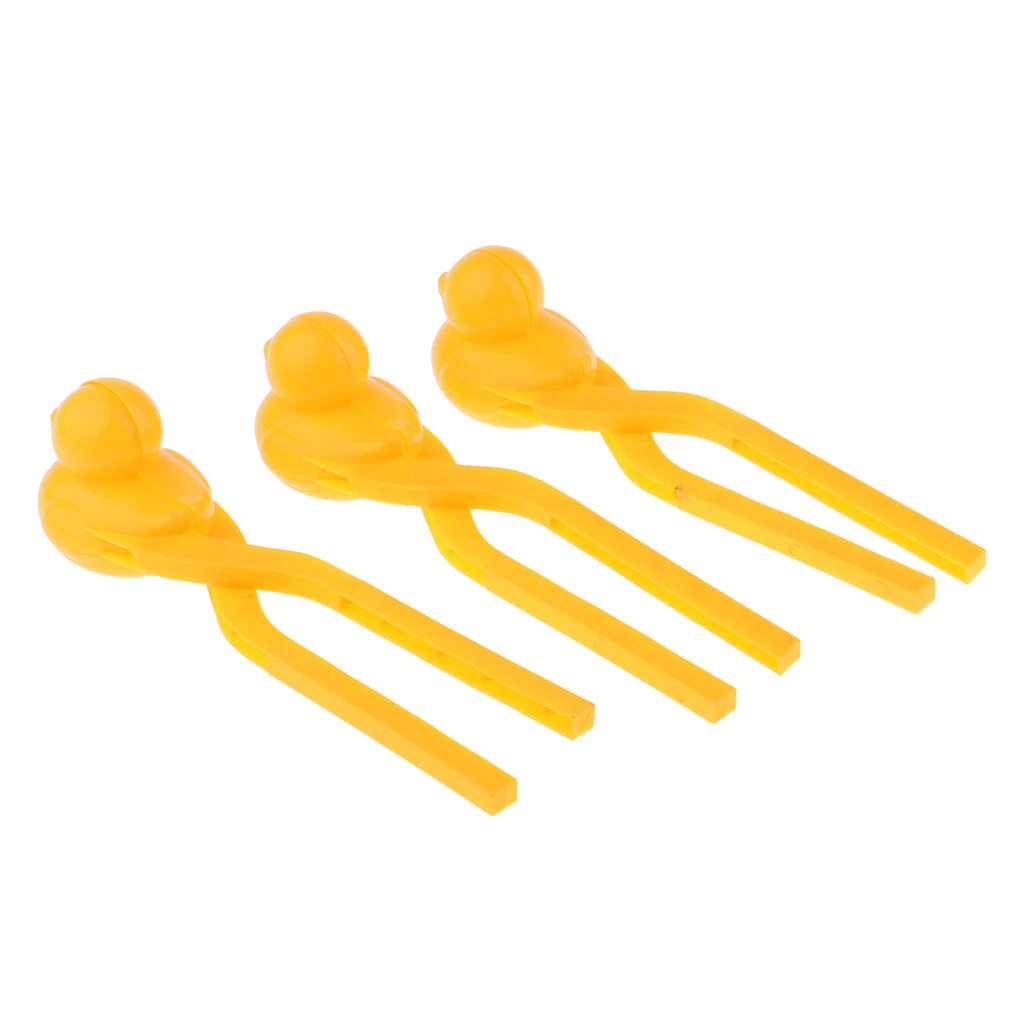 Yellow 21 x 5 x 5cm 3 шт. Снежный мяч производитель бой снежный шар зажим инструмент толстый прочный пластик, зима забавная игрушка, форма утки - Цвет: Yellow 21 x 5 x 5cm