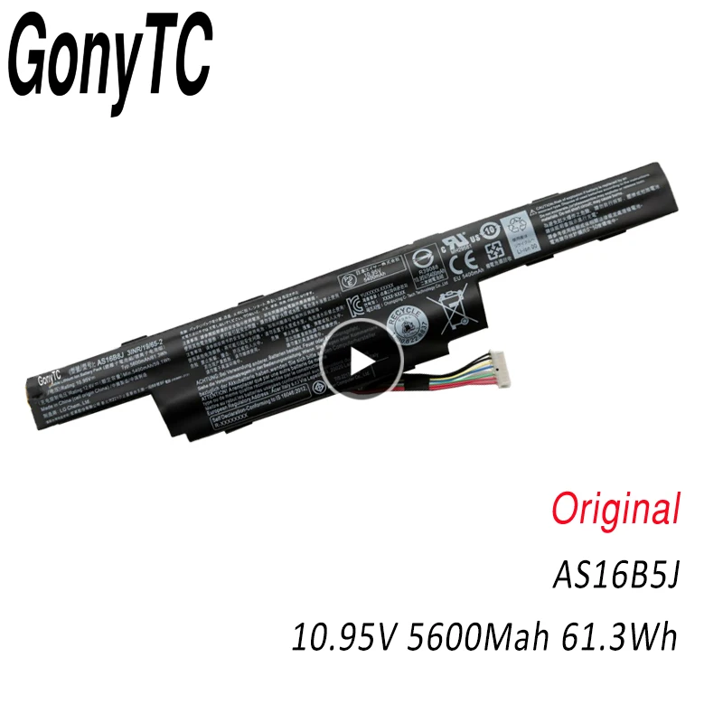 GONYTC AS16B5J 5600 мАч AS16B5J AS16B8J Аккумулятор для ноутбука acer для Aspire E5-575G-53VG 15," 3ICR19/662-2