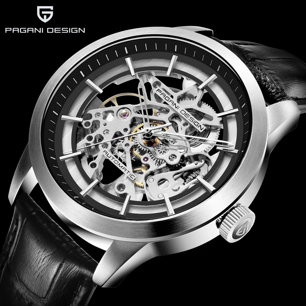 2020 free shipping PAGANI DESIGN Brand Fashion Leather Gold Watch Men Automatic Mechanical Skeleton Waterproof Watches Relogio Masculino Box (19)